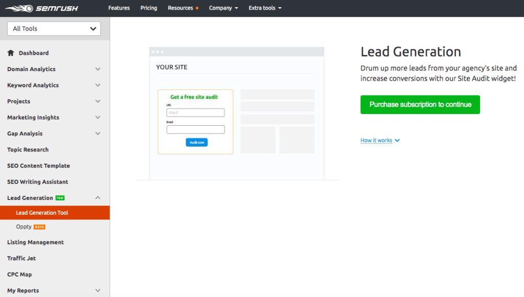 cara menggunakan SEMrush gratis
