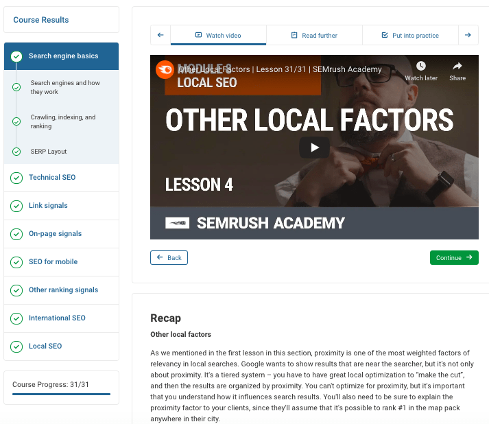 SEMrush academy SEO fundamentals Lisda Ikhwantini