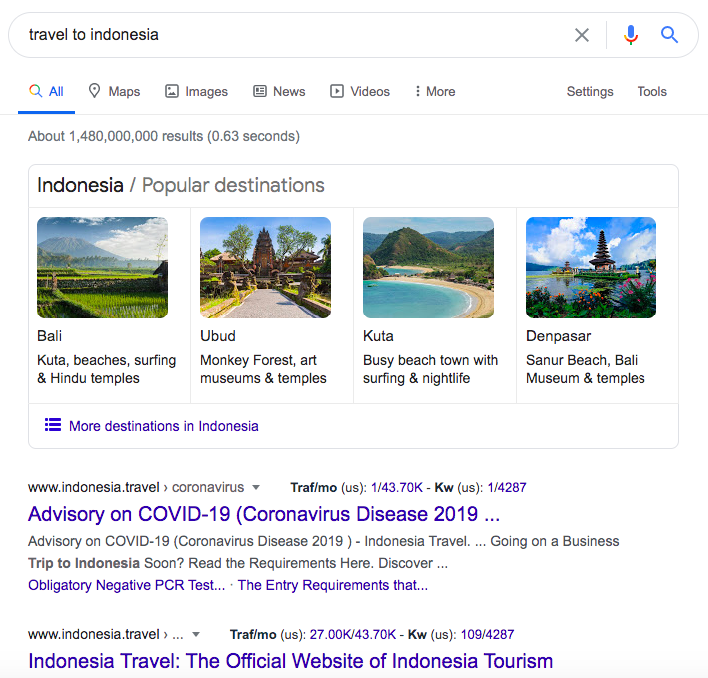 TLD indonesia.travel