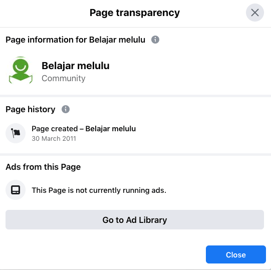 page transparancy facebook