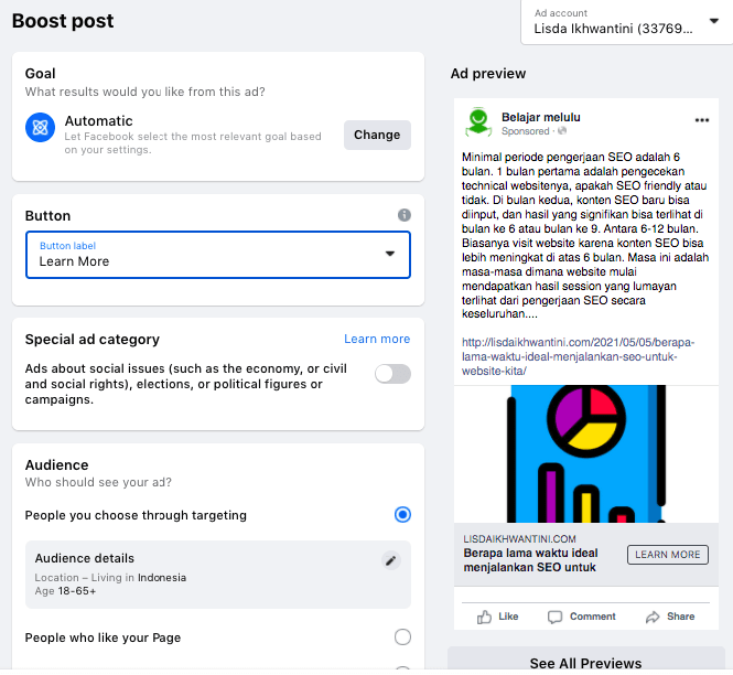 cara membuat Facebook ads