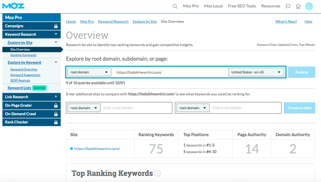 MOZ SEO TOOL